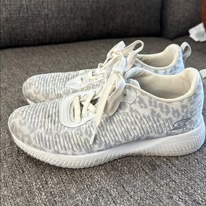 Skechers BOBS Cream and Gray Sneakers